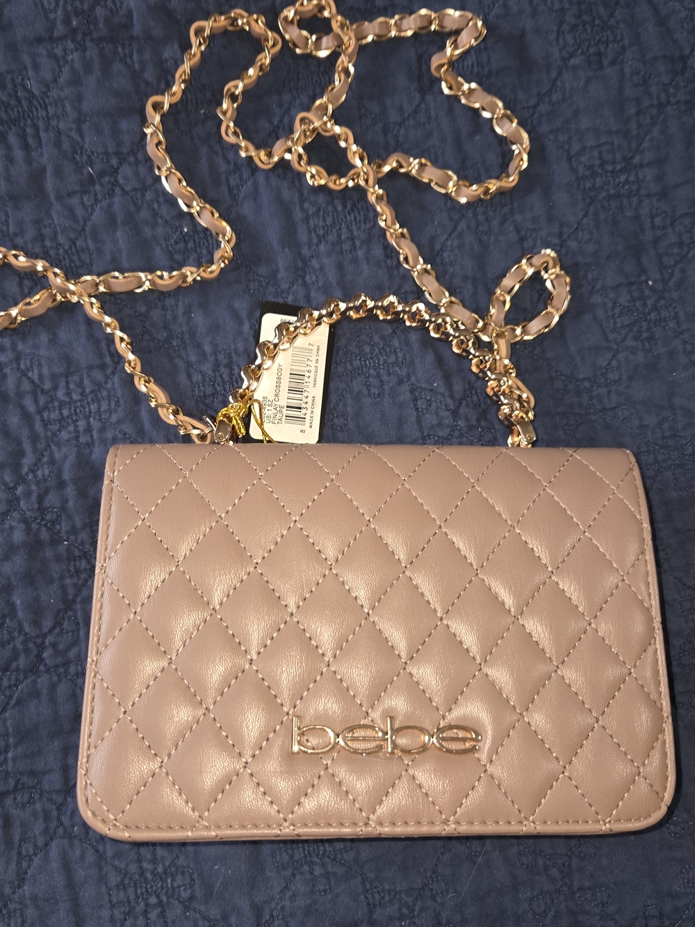 NWT bebe Quilted Crossbody Bag in Dusty Pink
